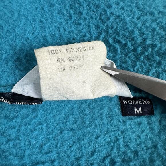 VINTAGE Columbia Fleece Jacket Womens Medium Teal Purple Full Zip Made USA 90sf - Picture 6 of 10